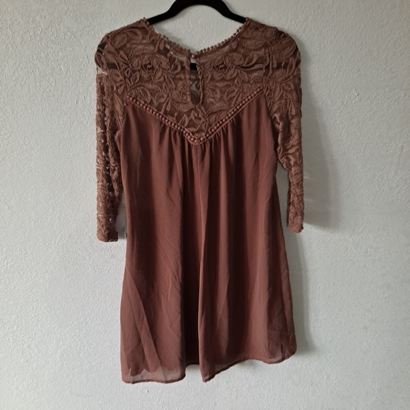 As u Wish Brown Lace Dress - Picture 7 of 8